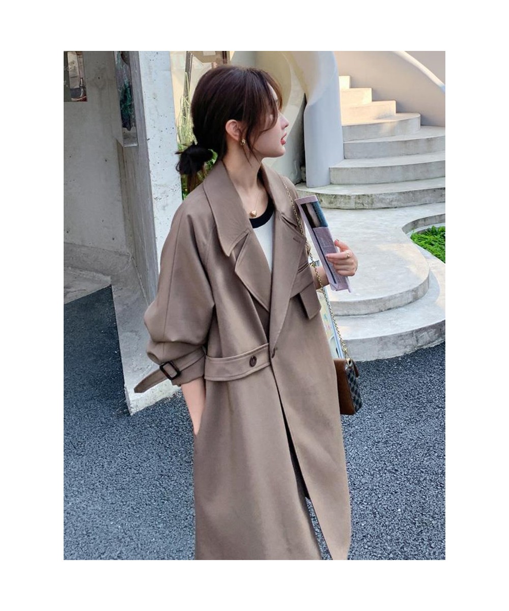 Fashion Korean Style Khaki Trench Coat For Women Long Sleeve Single Button Windbreaker 2023 New Spring Clothing 2Q1409 $111.2...