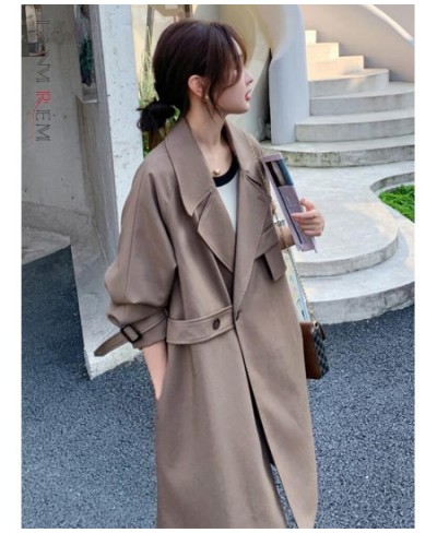 Fashion Korean Style Khaki Trench Coat For Women Long Sleeve Single Button Windbreaker 2023 New Spring Clothing 2Q1409 $111.2...