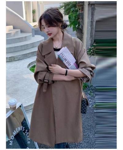 Fashion Korean Style Khaki Trench Coat For Women Long Sleeve Single Button Windbreaker 2023 New Spring Clothing 2Q1409 $111.2...