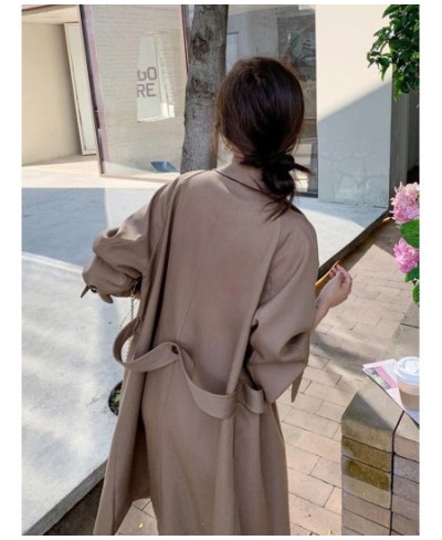 Fashion Korean Style Khaki Trench Coat For Women Long Sleeve Single Button Windbreaker 2023 New Spring Clothing 2Q1409 $111.2...