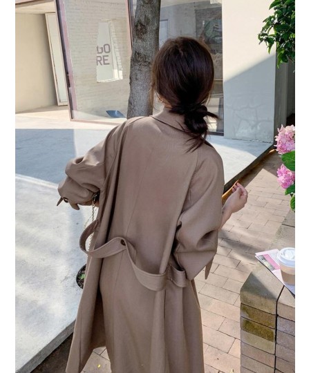 Fashion Korean Style Khaki Trench Coat For Women Long Sleeve Single Button Windbreaker 2023 New Spring Clothing 2Q1409 $111.2...