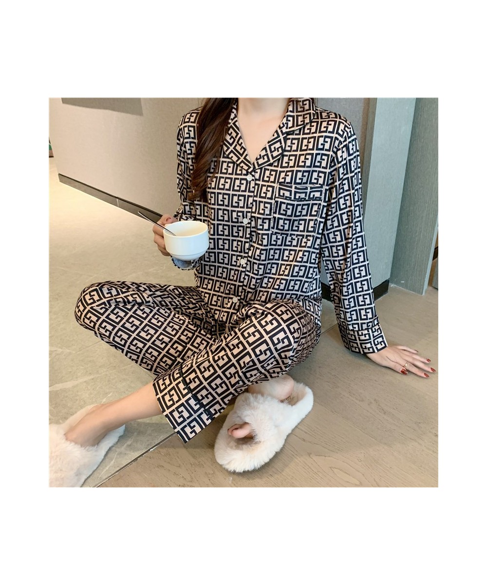 Silk Pajamas Women's Summer Long Sleeve Trousers Two-piece Set Fashionable Wearable Ladies Thin Casual Homewear Suit Sexy Pjs...