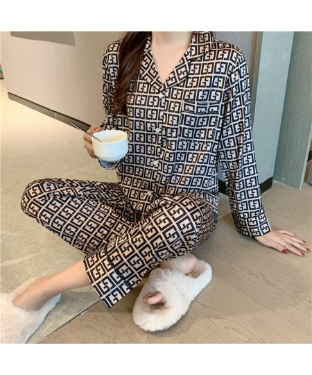 Silk Pajamas Women's Summer Long Sleeve Trousers Two-piece Set Fashionable Wearable Ladies Thin Casual Homewear Suit Sexy Pjs...