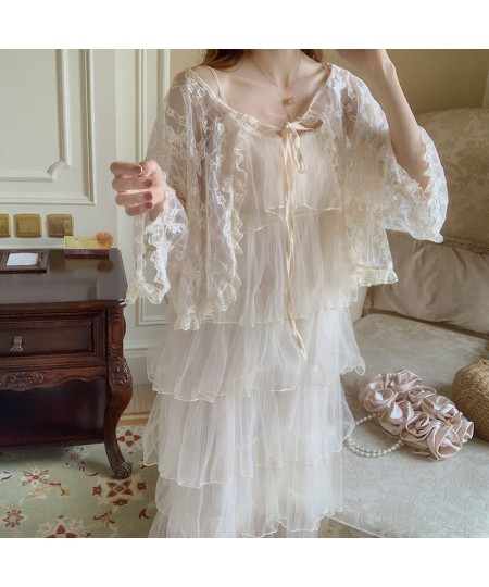 Women Blouses Lace Lace-up Flare Sleeve Sweet Princess Cute Ins Sun-proof Clothing Loose Korean Style Ulzzang Gentle Female N...