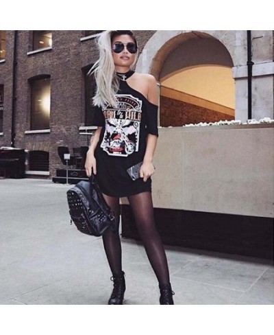 Dresses For Women 2023 Vintage Off Shoulder Rock Style Gothic Harajuku Black Dress Long T Shirt Daily Modis Mini Dress Платья...