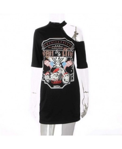 Dresses For Women 2023 Vintage Off Shoulder Rock Style Gothic Harajuku Black Dress Long T Shirt Daily Modis Mini Dress Платья...