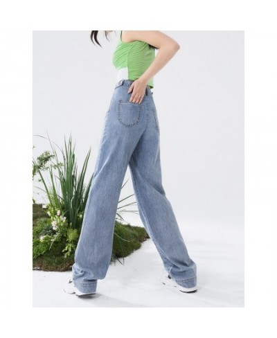 Women Jeans 2022 Summer High Waist Straight Trouser Solid Pure Cotton Button Zipper Casual Chic Pants $59.50 - Jeans