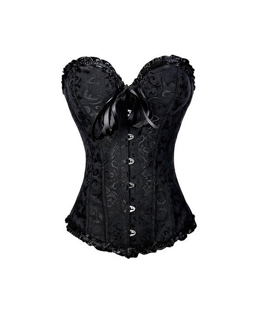 New Sexy Overbust Corset Women Steampunk Steel Boned Lace Up Bustier Waist Cincher Leather Bra Gothic Lingerie Black Plus Siz...