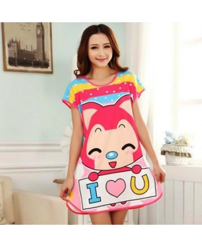 Summer Nightgowns O-neck Cute Cartoon Women's Sleepwear Nightwear Sleep Nightdress Home Dress Fashion $20.39 - Sleepwears