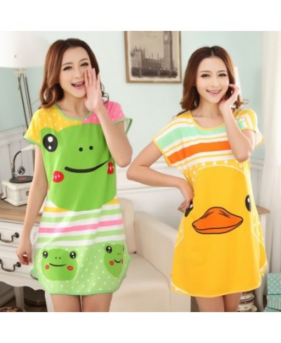 Summer Nightgowns O-neck Cute Cartoon Women's Sleepwear Nightwear Sleep Nightdress Home Dress Fashion $20.39 - Sleepwears