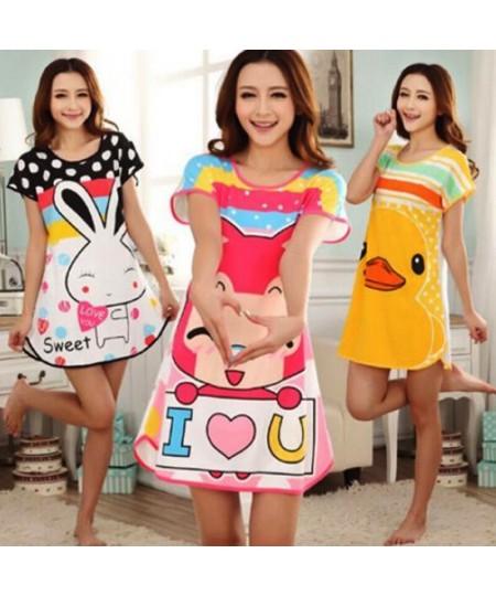 Summer Nightgowns O-neck Cute Cartoon Women's Sleepwear Nightwear Sleep Nightdress Home Dress Fashion $20.39 - Sleepwears