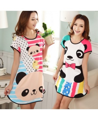 Summer Nightgowns O-neck Cute Cartoon Women's Sleepwear Nightwear Sleep Nightdress Home Dress Fashion $20.39 - Sleepwears