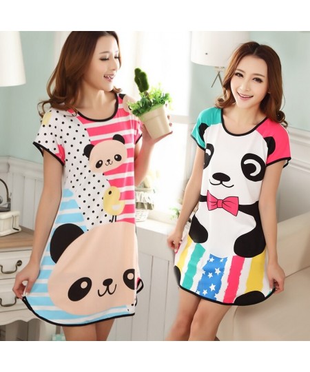 Summer Nightgowns O-neck Cute Cartoon Women's Sleepwear Nightwear Sleep Nightdress Home Dress Fashion $20.39 - Sleepwears