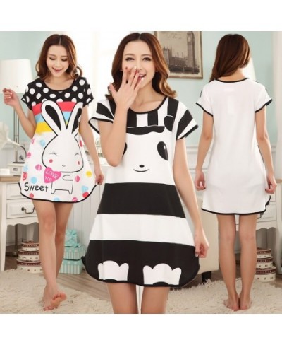 Summer Nightgowns O-neck Cute Cartoon Women's Sleepwear Nightwear Sleep Nightdress Home Dress Fashion $20.39 - Sleepwears