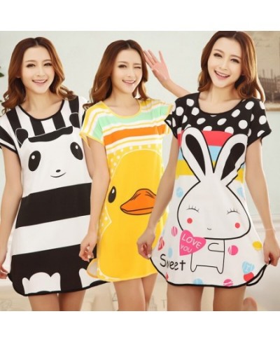 Summer Nightgowns O-neck Cute Cartoon Women's Sleepwear Nightwear Sleep Nightdress Home Dress Fashion $20.39 - Sleepwears