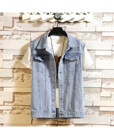 New Denim Vest Men Sleeveless jacket Coat Mens Cotton Casual Waistcoat Fashion Streetwear Jean Vest Solid Color Denim Outwear...