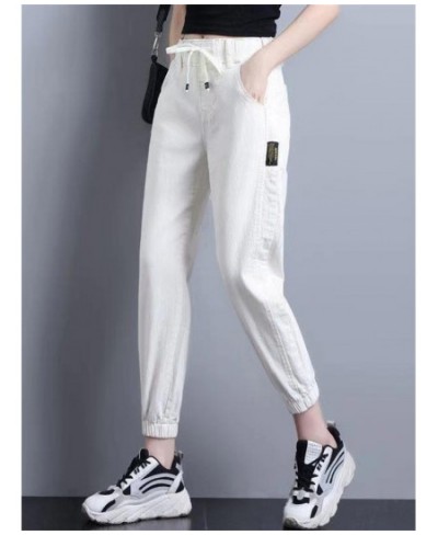 White Jeans for Women High Waist Harem Mom Jeans Spring 2022 New Black Women Jeans Streetwear Jeans Female harem pants $45.25...