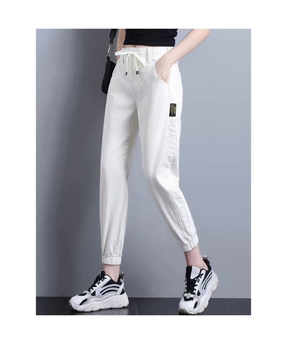 White Jeans for Women High Waist Harem Mom Jeans Spring 2022 New Black Women Jeans Streetwear Jeans Female harem pants $45.25...