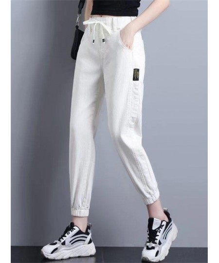 White Jeans for Women High Waist Harem Mom Jeans Spring 2022 New Black Women Jeans Streetwear Jeans Female harem pants $45.25...