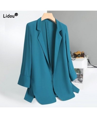 Women's Clothing Solid Long Blazers Thin Spring Summer Temperament Premium Elegant Casual Fashion Office Lady Formal Cardigan...