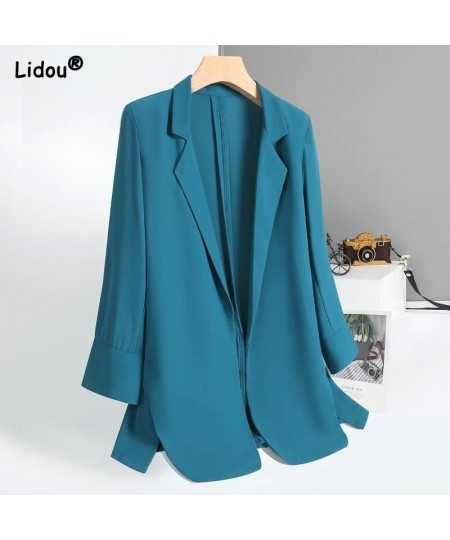 Women's Clothing Solid Long Blazers Thin Spring Summer Temperament Premium Elegant Casual Fashion Office Lady Formal Cardigan...