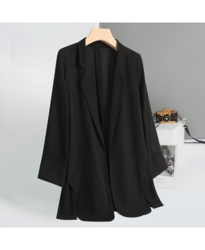 Women's Clothing Solid Long Blazers Thin Spring Summer Temperament Premium Elegant Casual Fashion Office Lady Formal Cardigan...