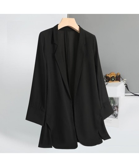 Women's Clothing Solid Long Blazers Thin Spring Summer Temperament Premium Elegant Casual Fashion Office Lady Formal Cardigan...