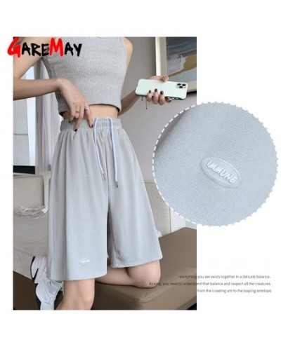 2023 New Hot Summer Women Casual Ice Silk Shorts Plus Size High Waist Lace Soft Loose Women's Shorts SweatPants Basic Short $...