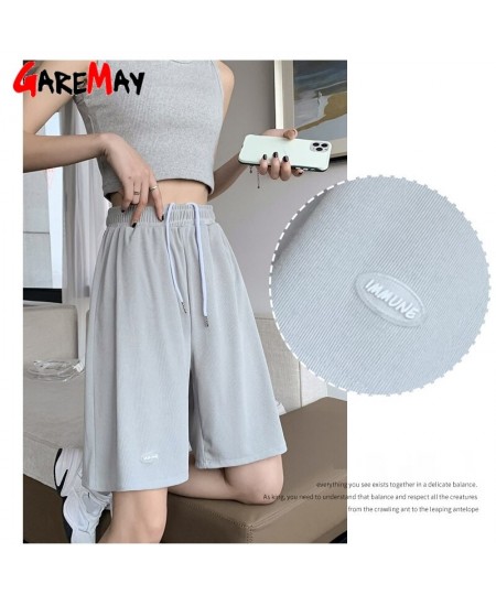 2023 New Hot Summer Women Casual Ice Silk Shorts Plus Size High Waist Lace Soft Loose Women's Shorts SweatPants Basic Short $...