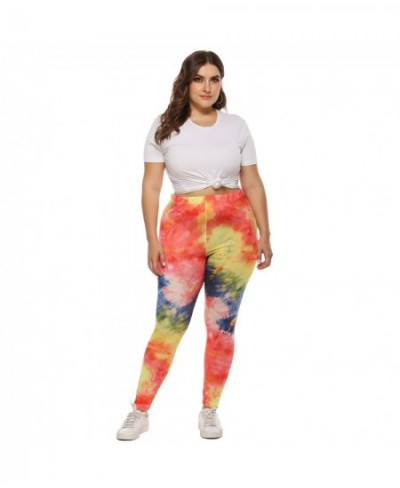 Women's Pants Plus Size Fashion Casual Irregular Color Spray-painted Print Trousers Large Size Mid-waist Slim Bottoming Pants...