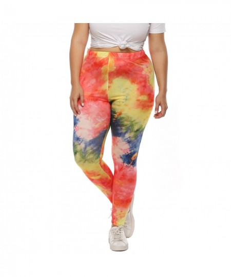 Women's Pants Plus Size Fashion Casual Irregular Color Spray-painted Print Trousers Large Size Mid-waist Slim Bottoming Pants...