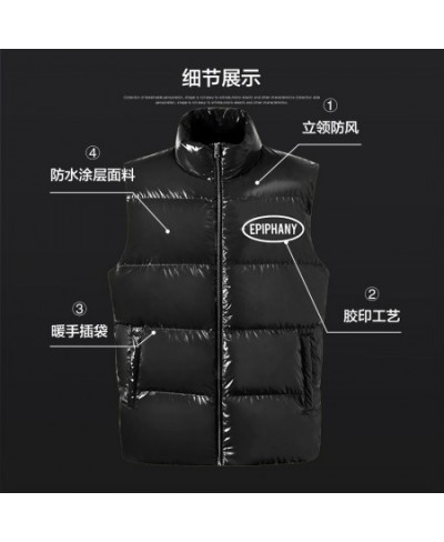 Bright Down Vest Winter Men and Women Windproof Waterproof Warm Down Coat Outerwear Female Puffer Jacket forCouples $70.51 - ...