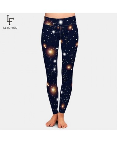 High Wiast Women Leggings 3D Night Sky with Stars Printing Fitness Elastic Slim Full Leggings $25.43 - Bottoms