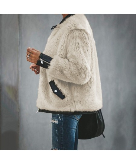 2023 Winter Mixed Rabbit Fur Coat Women Warm Zipper Jacket New Female Casual Outerwear $57.18 - Jackets & Coats