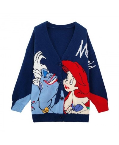 Princess Ariel Clothes Luxury Design Cardigan Tops For Women Fashion Korean Sweater Y2k Autumn Anime Embroidered Sweaters $73...