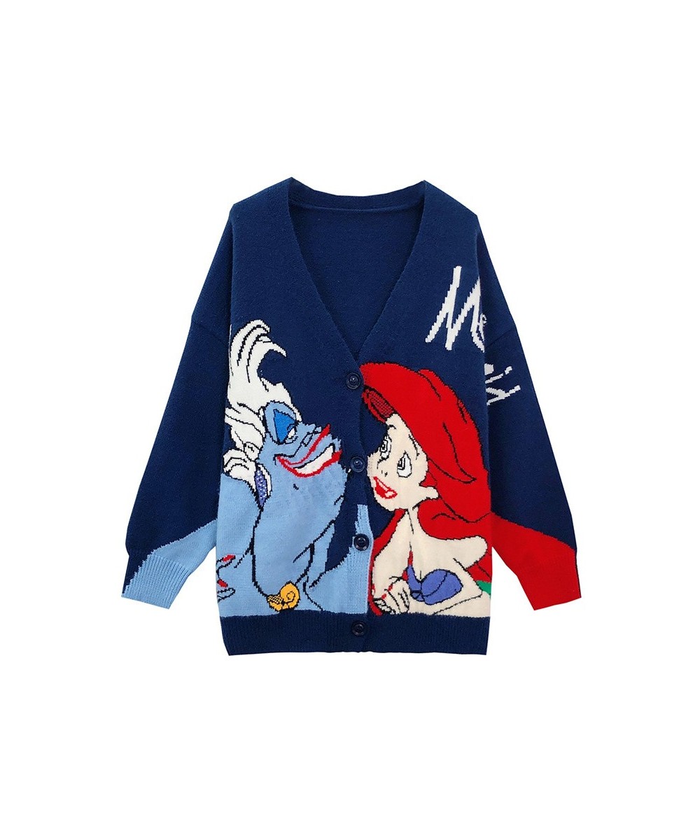 Princess Ariel Clothes Luxury Design Cardigan Tops For Women Fashion Korean Sweater Y2k Autumn Anime Embroidered Sweaters $73...