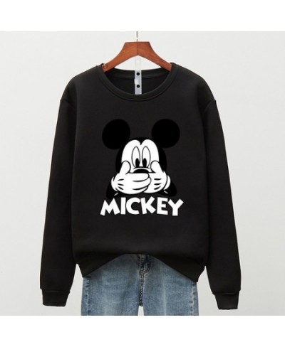 Cartoon 4XL EU Size Mickey Mouse 90s Aesthetic Sweatshirt Woman Man O-neck Long Sleeve Fleece Streetwear White Black Tops $31...