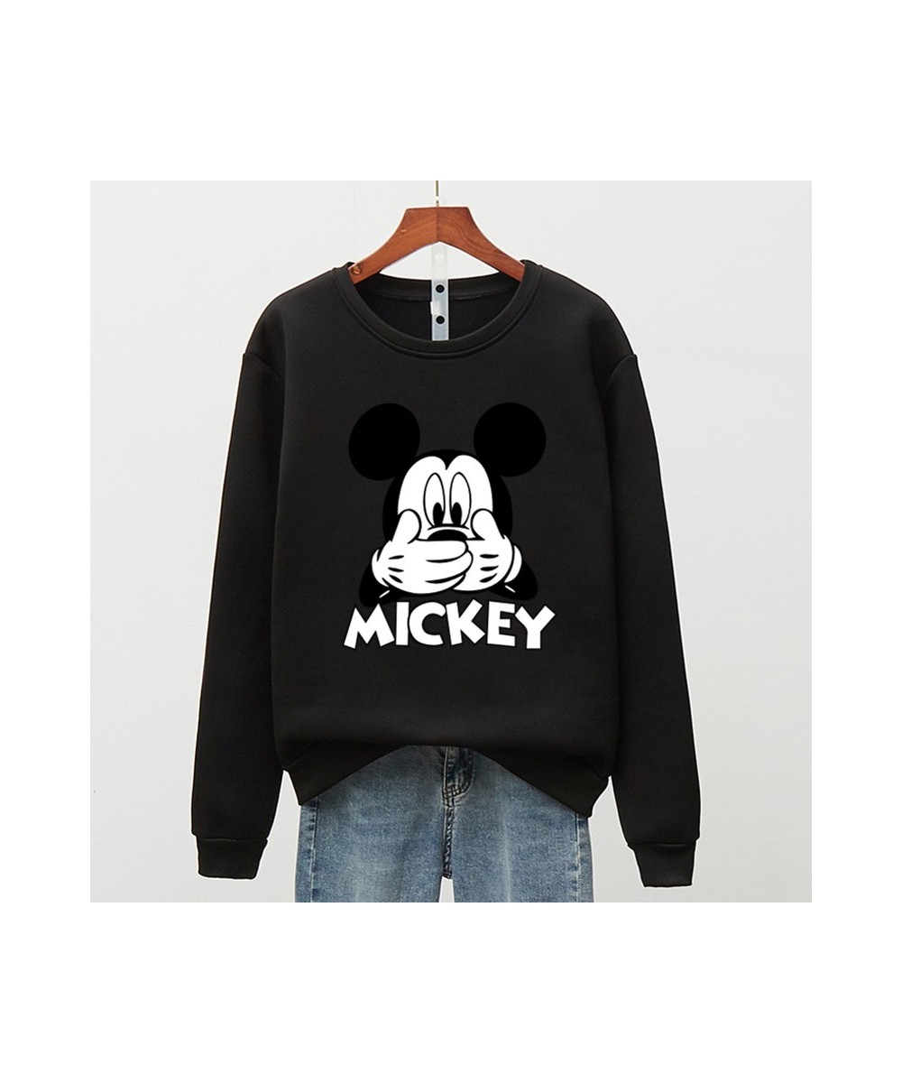 Cartoon 4XL EU Size Mickey Mouse 90s Aesthetic Sweatshirt Woman Man O-neck Long Sleeve Fleece Streetwear White Black Tops $31...