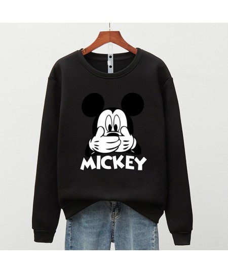 Cartoon 4XL EU Size Mickey Mouse 90s Aesthetic Sweatshirt Woman Man O-neck Long Sleeve Fleece Streetwear White Black Tops $31...