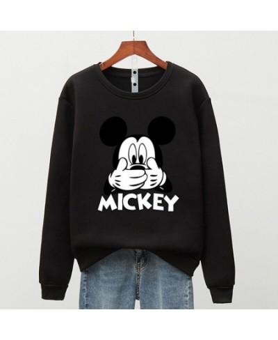 Cartoon 4XL EU Size Mickey Mouse 90s Aesthetic Sweatshirt Woman Man O-neck Long Sleeve Fleece Streetwear White Black Tops $31...