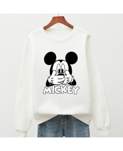 Cartoon 4XL EU Size Mickey Mouse 90s Aesthetic Sweatshirt Woman Man O-neck Long Sleeve Fleece Streetwear White Black Tops $31...