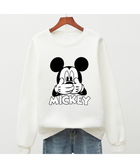 Cartoon 4XL EU Size Mickey Mouse 90s Aesthetic Sweatshirt Woman Man O-neck Long Sleeve Fleece Streetwear White Black Tops $31...