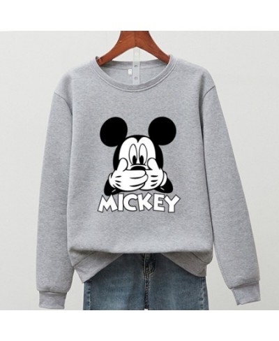 Cartoon 4XL EU Size Mickey Mouse 90s Aesthetic Sweatshirt Woman Man O-neck Long Sleeve Fleece Streetwear White Black Tops $31...