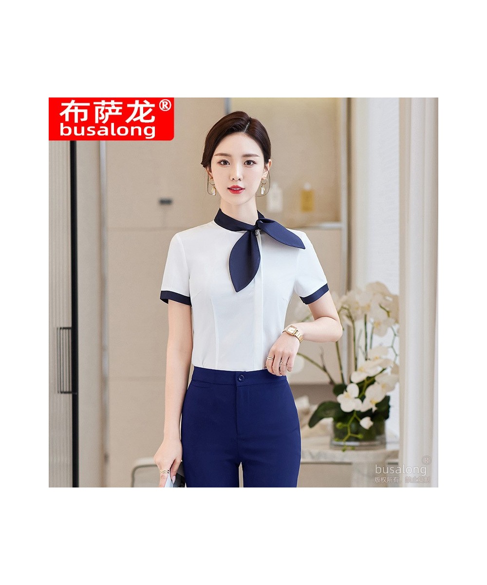 Summer 2023 Short Sleeve Business Shirt Women's Business Suit Slim-Fitting Iron-Free Work Clothes plus Size Business Formal $...