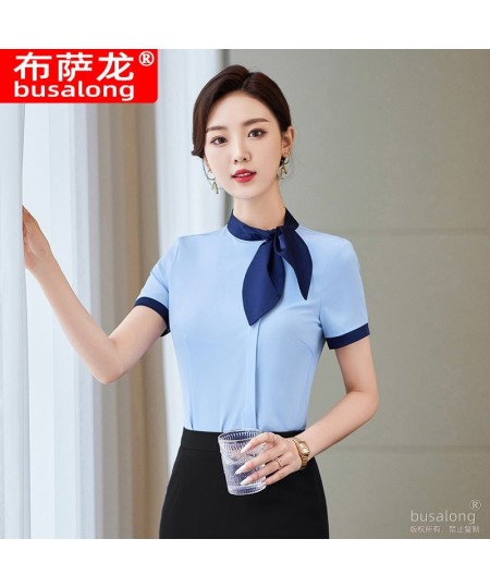 Summer 2023 Short Sleeve Business Shirt Women's Business Suit Slim-Fitting Iron-Free Work Clothes plus Size Business Formal $...