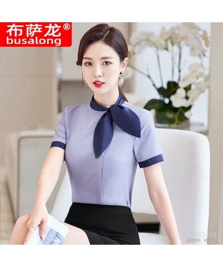 Summer 2023 Short Sleeve Business Shirt Women's Business Suit Slim-Fitting Iron-Free Work Clothes plus Size Business Formal $...