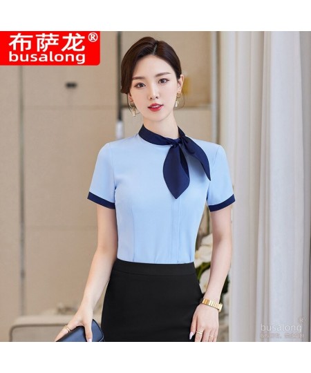 Summer 2023 Short Sleeve Business Shirt Women's Business Suit Slim-Fitting Iron-Free Work Clothes plus Size Business Formal $...