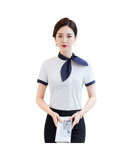 Summer 2023 Short Sleeve Business Shirt Women's Business Suit Slim-Fitting Iron-Free Work Clothes plus Size Business Formal $...