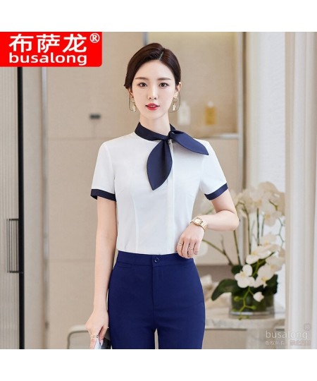 Summer 2023 Short Sleeve Business Shirt Women's Business Suit Slim-Fitting Iron-Free Work Clothes plus Size Business Formal $...