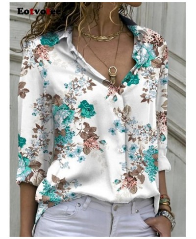 Elegant Shirt for Women 2023 New Fashion Long Sleeve Turn Down Collar Printed Vintage Blouse Casual Oversized Long Top $36.68...